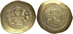 BIZANTINE - Michele VII (1071-1078) - Histamenon - Busto dell'Imperatore stante, con globo crucigero e labaro /R Busto di Cristo nimbato di fronte Rat...