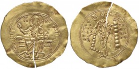 BIZANTINE - Alessio I (1081-1118) - Iperpero - Cristo in trono benedicente /R Alessio stante di fronte con lunga croce, globo crucigero e clamide di p...