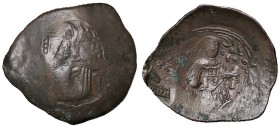 BIZANTINE - Isacco II (1185-1195) - Tetarteron - La Beata Vergine seduta di fronte /R L'Imperatore stante con lunga croce Ratto 2185; Sear 2003 (MI g....