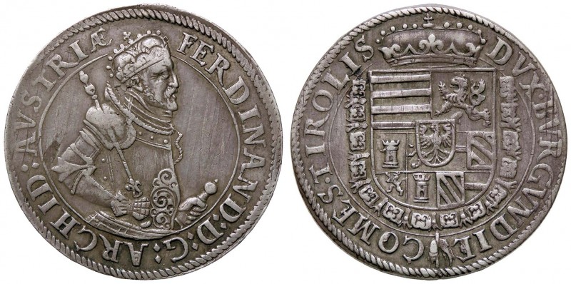 ESTERE - AUSTRIA - Ferdinando Arciduca (1564-1595) - Tallero (Hall) - Busto coro...
