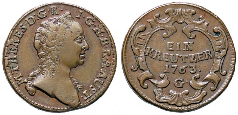 ESTERE - AUSTRIA - Maria Teresa e Francesco I (1740-1765) - Kreuzer 1763 G Kr. 1...