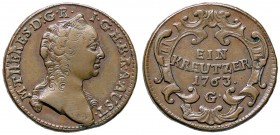 ESTERE - AUSTRIA - Maria Teresa e Francesco I (1740-1765) - Kreuzer 1763 G Kr. 1993 CU
BB/BB+
