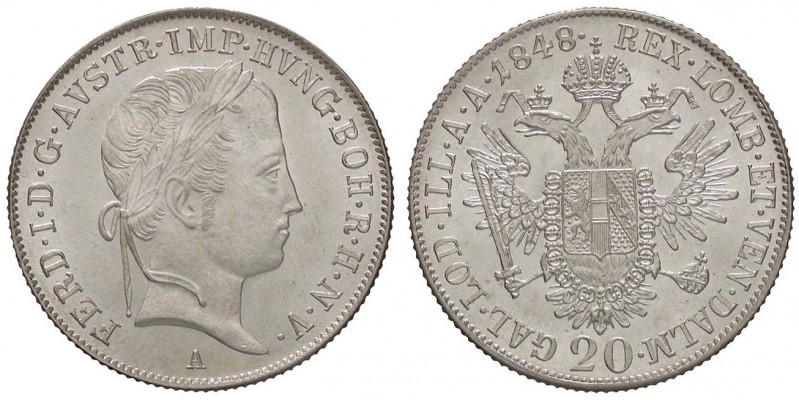ESTERE - AUSTRIA - Ferdinando I d'Asburgo-Lorena (1835-1848) - 20 Kreuzer 1848 A...