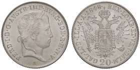 ESTERE - AUSTRIA - Ferdinando I d'Asburgo-Lorena (1835-1848) - 20 Kreuzer 1848 A Kr. 2208 AG Fondi brillanti
FDC