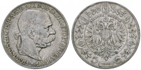 ESTERE - AUSTRIA - Francesco Giuseppe (1848-1916) - 5 Corone 1907 Kr. 2807 AG Sulla moneta millesimo 1900
bel BB