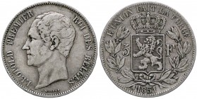 ESTERE - BELGIO - Leopoldo I (1831-1865) - 5 Franchi 1851 Kr. 17 AG
BB