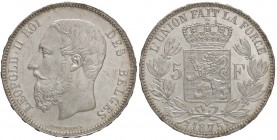 ESTERE - BELGIO - Leopoldo II (1865-1909) - 5 Franchi 1875 Kr. 24 AG Minimi segnetti di contatto - Fondi brillanti
FDC
