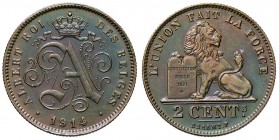 ESTERE - BELGIO - Alberto I (1909-1934) - 2 Centimes 1914 Kr. 64 CU
SPL-FDC