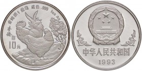 ESTERE - CINA - Repubblica Popolare Cinese (1912) - 10 Yuan 1993 - Anno del Gallo Kr. 510 AG con certificato In confezione
FS