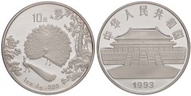 ESTERE - CINA - Repubblica Popolare Cinese (1912) - 10 Yuan 1993 - Pavone Kr. 595 AG 7000 pezzi coniati - con certificato In confezione
FS