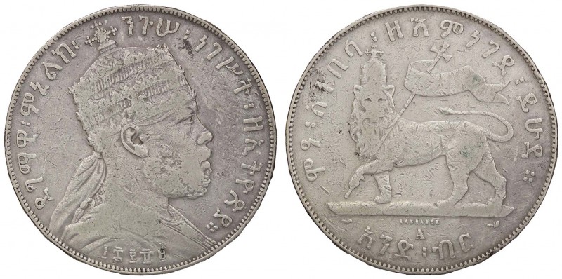 ESTERE - ETIOPIA - Menelik II (1889-1913) - Birr 1887 Kr. 5 R AG
meglio di MB