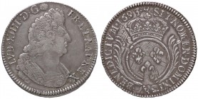 ESTERE - FRANCIA - Luigi XIV (1643-1715) - Scudo 1693 AG Ribattuta, evidenti tracce della moneta sottostante
qBB/BB+