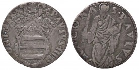 ZECCHE ITALIANE - ANCONA - Paolo III (1534-1549) - Giulio - Stemma ovale /R Figura del Santo (AG g. 2,69)
meglio di MB