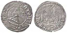 ZECCHE ITALIANE - AQUILEIA - Antonio I (1395-1402) - Denaro - Elmo con aquila a s. /R Aquila ad ali spiegate Biaggi 189 NC (AG g. 0,7)
bel BB