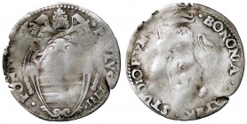 ZECCHE ITALIANE - BOLOGNA - Paolo IV (1555-1559) - Gabella - Stemma ovale /R Leone rampante a s. CNI 21; Munt. 54 RR (AG g. 1,84)
B/MB