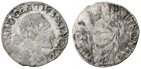 ZECCHE ITALIANE - BOLOGNA - Innocenzo XI (1676-1689) - Doppio Bolognino - Busto a d. con fiorami sul piviale /R San Petronio CNI 87; Munt. 234 RR MI
...