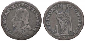 ZECCHE ITALIANE - BOLOGNA - Clemente XI (1700-1721) - Muraiola da 2 bolognini 1714 - Busto con camauro a s. /R San Petronio con pastorale CNI 103; Mun...