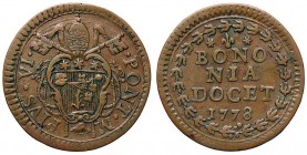 ZECCHE ITALIANE - BOLOGNA - Pio VI (1775-1799) - Quattrino 1778 Munt. 281 CU
BB+