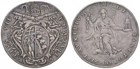 ZECCHE ITALIANE - BOLOGNA - Pio VII (1800-1823) - Scudo 1816 A. XVII Pag. 85; Mont. 96 AG Appiccagnolo rimosso
qBB