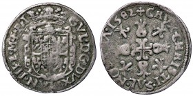 ZECCHE ITALIANE - CASALE - Guglielmo Gonzaga (1566-1587) - Bianco 1582 - Stemma coronato /R Croce ornata CNI 71/75; MIR 276/4 NC (MI g. 2,56) Da monta...