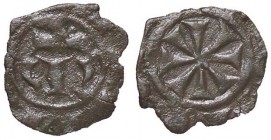 ZECCHE ITALIANE - MANFREDONIA - Manfredi (1258-1266) - Denaro - Nel campo M gotica sormontato da omega /R Due croci patente addossate Spahr 215; MIR 4...