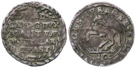 ZECCHE ITALIANE - MANTOVA - Ferdinando Carlo Gonzaga-Nevers (1669-1707) - Mezza lira - Scritta su cinque righe /R Cavallo impennato a s. CNI 69/71; MI...