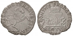 ZECCHE ITALIANE - MANTOVA - Ferdinando Carlo Gonzaga-Nevers (1669-1707) - Mezza lira 1704 - Crogiuolo /R Cavallo impennato a d. CNI 54; MIR 744/3 NC M...