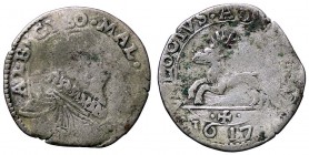 ZECCHE ITALIANE - MASSA DI LUNIGIANA - Alberico I Cybo Malaspina, secondo periodo (1568-1623) - Cervia 1617 - Busto a d. corazzato /R Cervo corrente a...