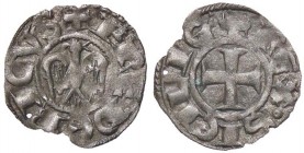 ZECCHE ITALIANE - MESSINA - Federico II (1197-1250) - Denaro (1197-1209) - Aquila volta a s. /R Croce Spahr 55; MIR 81 R (MI g. 0,52) Lieve mancanza p...