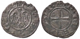 ZECCHE ITALIANE - MESSINA - Federico II (1197-1250) - Denaro (1221) - Croce patente /R Aquila coronata ad ali spiegate Spahr 107; MIR 89 (MI g. 0,78)...