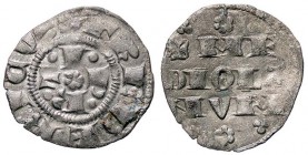 ZECCHE ITALIANE - MILANO - Monetazione comunale a nome di Federico (1185-1310) - Denaro piano - Lettere I P R T accantonate da globetti /R MEDIOLANVM ...
