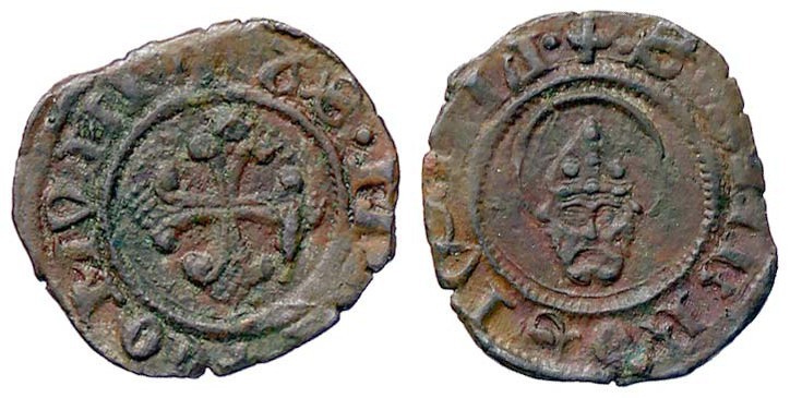 ZECCHE ITALIANE - MILANO - Seconda Repubblica (1447-1450) - Denaro - Croce fogli...