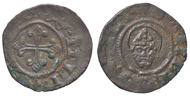 ZECCHE ITALIANE - MILANO - Seconda Repubblica (1447-1450) - Denaro - Croce fogli...