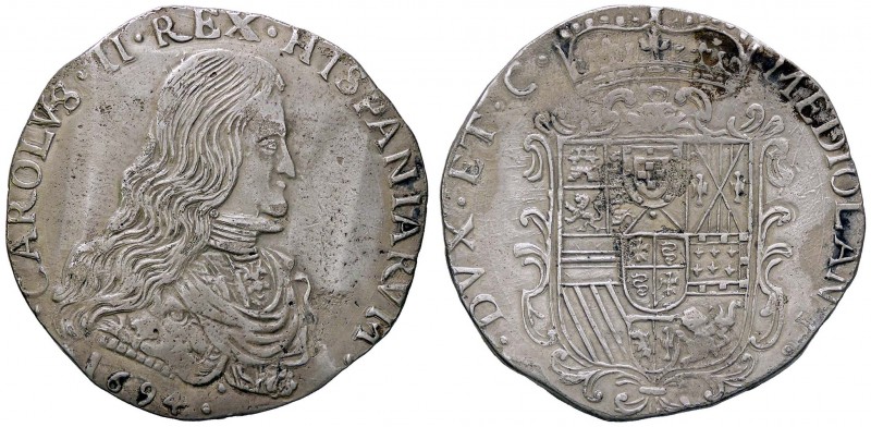 ZECCHE ITALIANE - MILANO - Carlo II, secondo periodo (1675-1700) - Filippo 1694 ...
