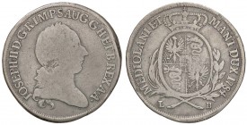 ZECCHE ITALIANE - MILANO - Giuseppe II d'Asburgo-Lorena (1780-1790) - Mezzo scudo 1784 CNI 28; Mont. 105 R AG
MB