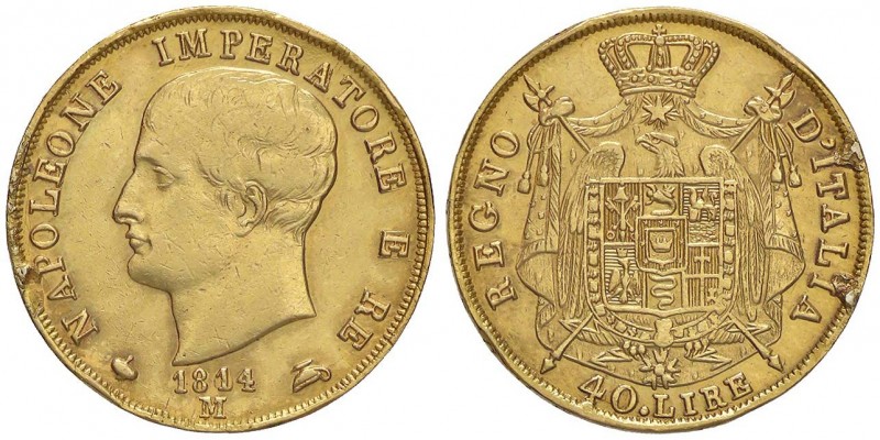 ZECCHE ITALIANE - MILANO - Napoleone I, Re d'Italia (1805-1814) - 40 Lire 1814 P...