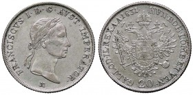 ZECCHE ITALIANE - MILANO - Francesco I d'Asburgo-Lorena (1815-1835) - 20 Kreuzer 1831 Pag. 146; Mont. 360 AG
SPL/SPL+