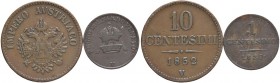 ZECCHE ITALIANE - VENEZIA - Francesco Giuseppe I d'Asburgo-Lorena (1848-1866) - 10 Centesimi 1852 Pag. 258; Mont. 309 NC CU Aquila Assieme a centesimo...
