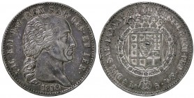 SAVOIA - Vittorio Emanuele I (1802-1821) - 5 Lire 1818 Pag. 12; Mont. 26 R AG Colpetti
BB+