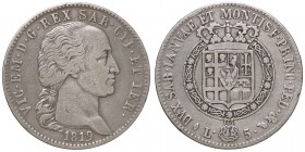SAVOIA - Vittorio Emanuele I (1802-1821) - 5 Lire 1819 Pag. 13; Mont. 27 R AG
qBB