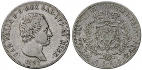 SAVOIA - Carlo Felice (1821-1831) - 5 Lire 1827 G Pag. 72; Mont. 64 AG Colpetto
qBB/BB