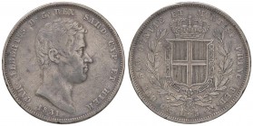 SAVOIA - Carlo Alberto (1831-1849) - 5 Lire 1831 G Pag. 229a; Mont. 105 RR AG Croce stretta Colpetto
MB-BB