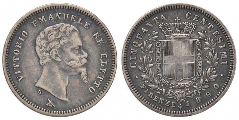 SAVOIA - Vittorio Emanuele II Re eletto (1859-1861) - 50 Centesimi 1860 F Pag. 4...