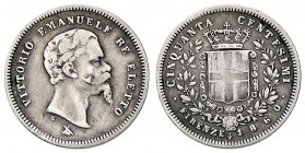 SAVOIA - Vittorio Emanuele II Re eletto (1859-1861) - 50 Centesimi 1860 F Pag. 443; Mont. 120 AG
MB-BB