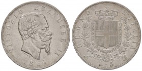 SAVOIA - Vittorio Emanuele II Re d'Italia (1861-1878) - 5 Lire 1864 N Pag. 485; Mont. 166 R AG
qBB/BB