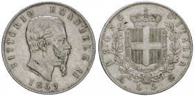 SAVOIA - Vittorio Emanuele II Re d'Italia (1861-1878) - 5 Lire 1869 M Pag. 489; Mont. 171 AG
BB-SPL