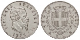 SAVOIA - Vittorio Emanuele II Re d'Italia (1861-1878) - 5 Lire 1872 M Pag. 494; Mont. 177 AG
BB-SPL