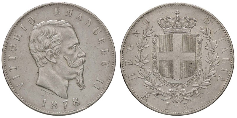 SAVOIA - Vittorio Emanuele II Re d'Italia (1861-1878) - 5 Lire 1878 R Pag. 503; ...