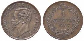 SAVOIA - Vittorio Emanuele II Re d'Italia (1861-1878) - Centesimo 1867 T Pag. 566; Mont. 263 RR CU
qSPL