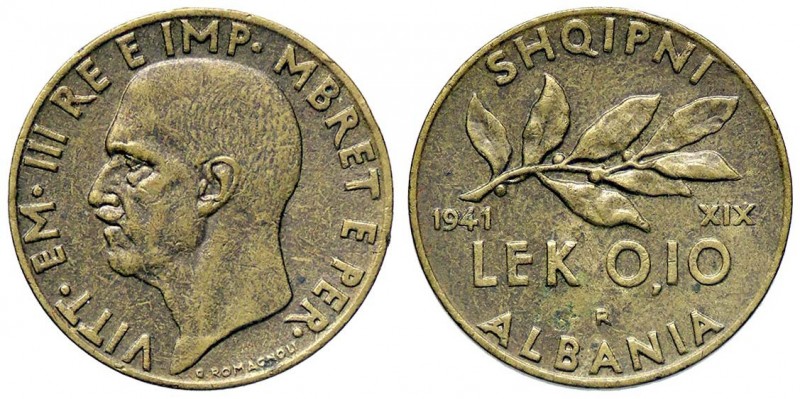 SAVOIA - Albania - 0,10 Lek 1941 XIX Pag. 1006; Mont. 508 R BR
BB-SPL